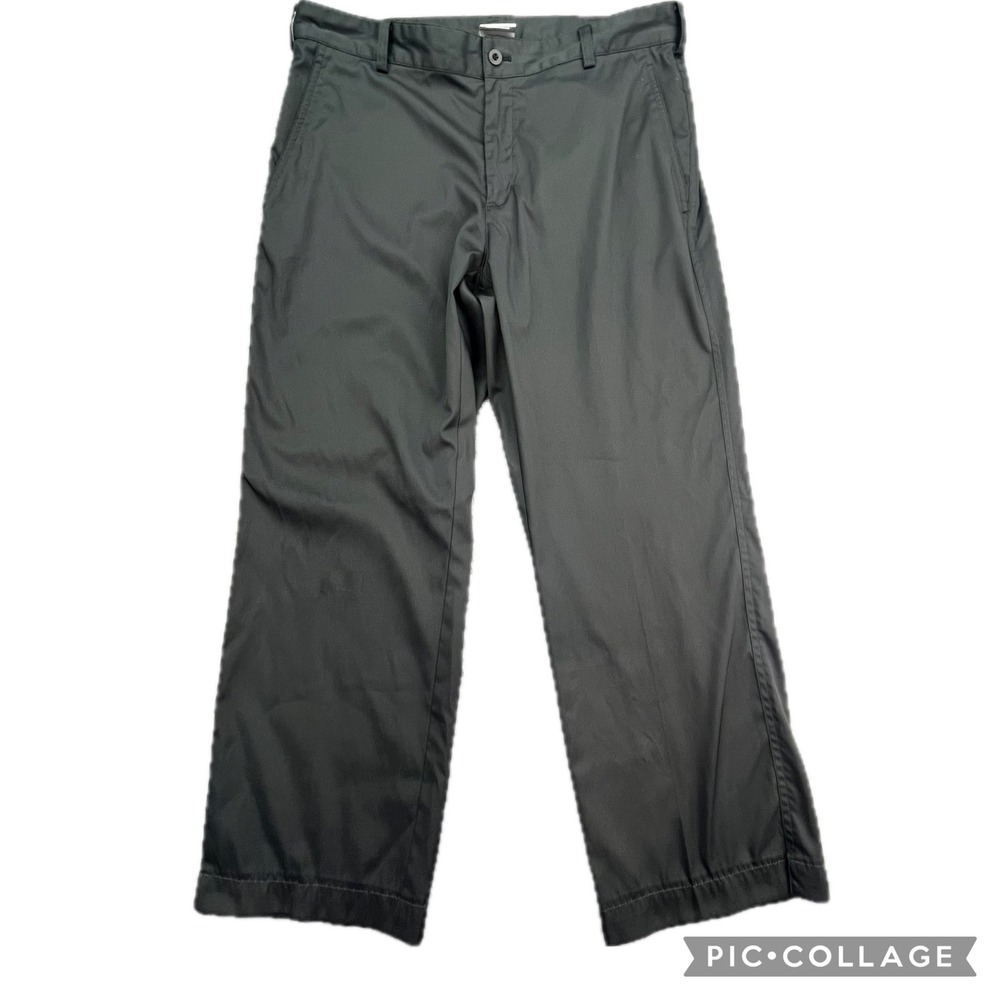 Nike Golf Dri Fit Men Gray Flat Front Straight Leg Golf Pants Sz 34x30